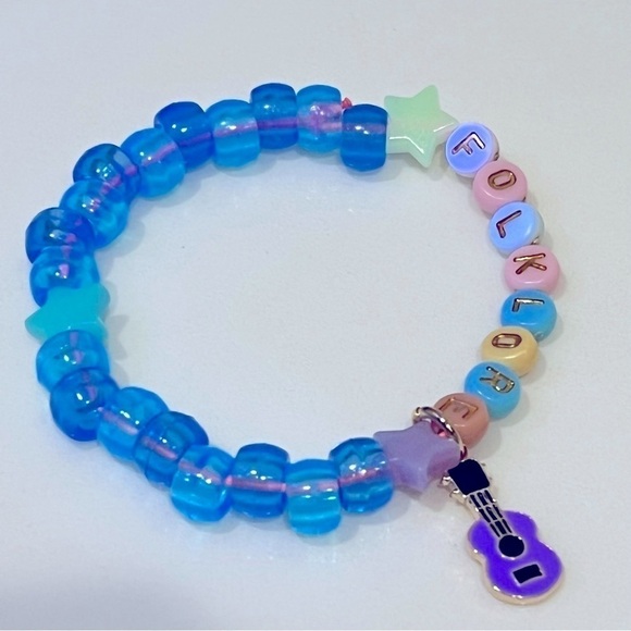 Kandi FOLKLORE glow in the dark stretch friendship bracelet, festival rave - Picture 1 of 6